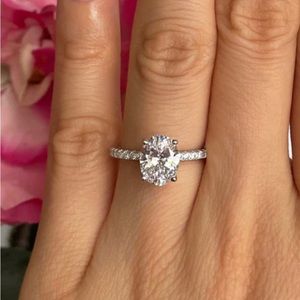 2.25 ct Oval Manmade diamond engagement ring